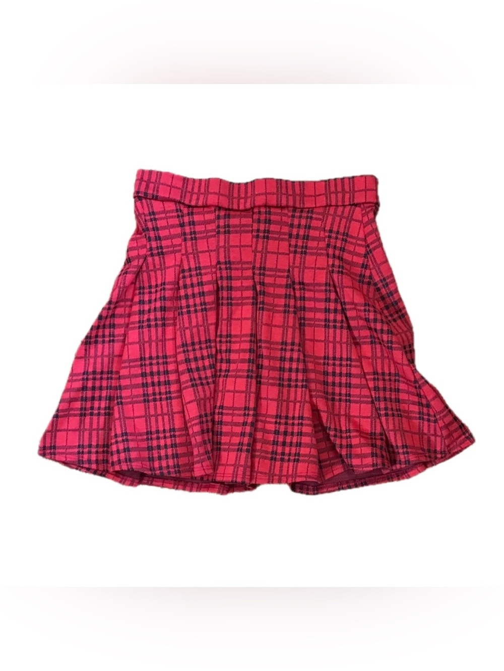 Red Black Plaid Pleated Mini Skirt Size Juniors Medium A Line Emo Punk Y2K Twee
